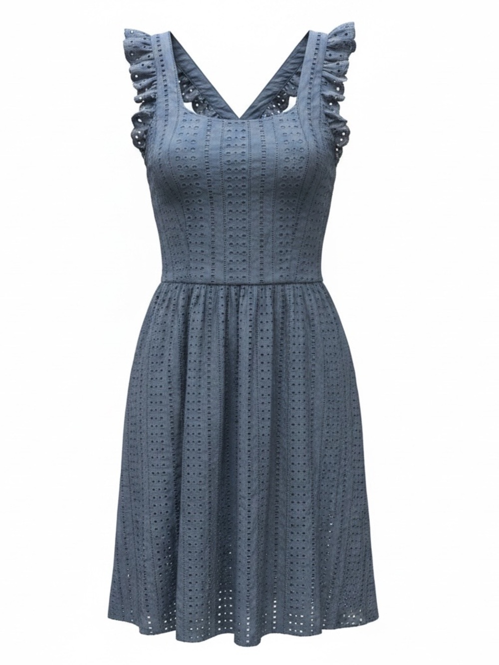 Sleeveless Eyelet Sundress in Blue